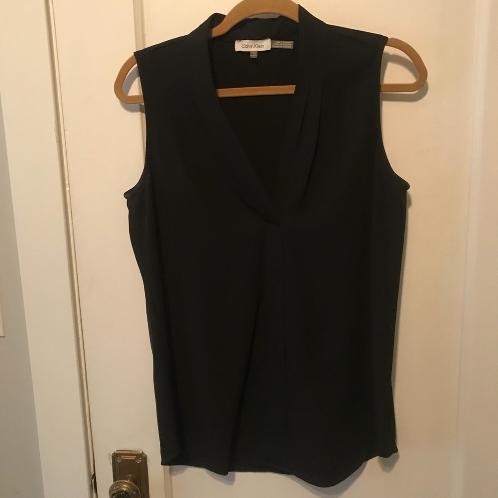 Black Calvin Klein sleeveless blouse